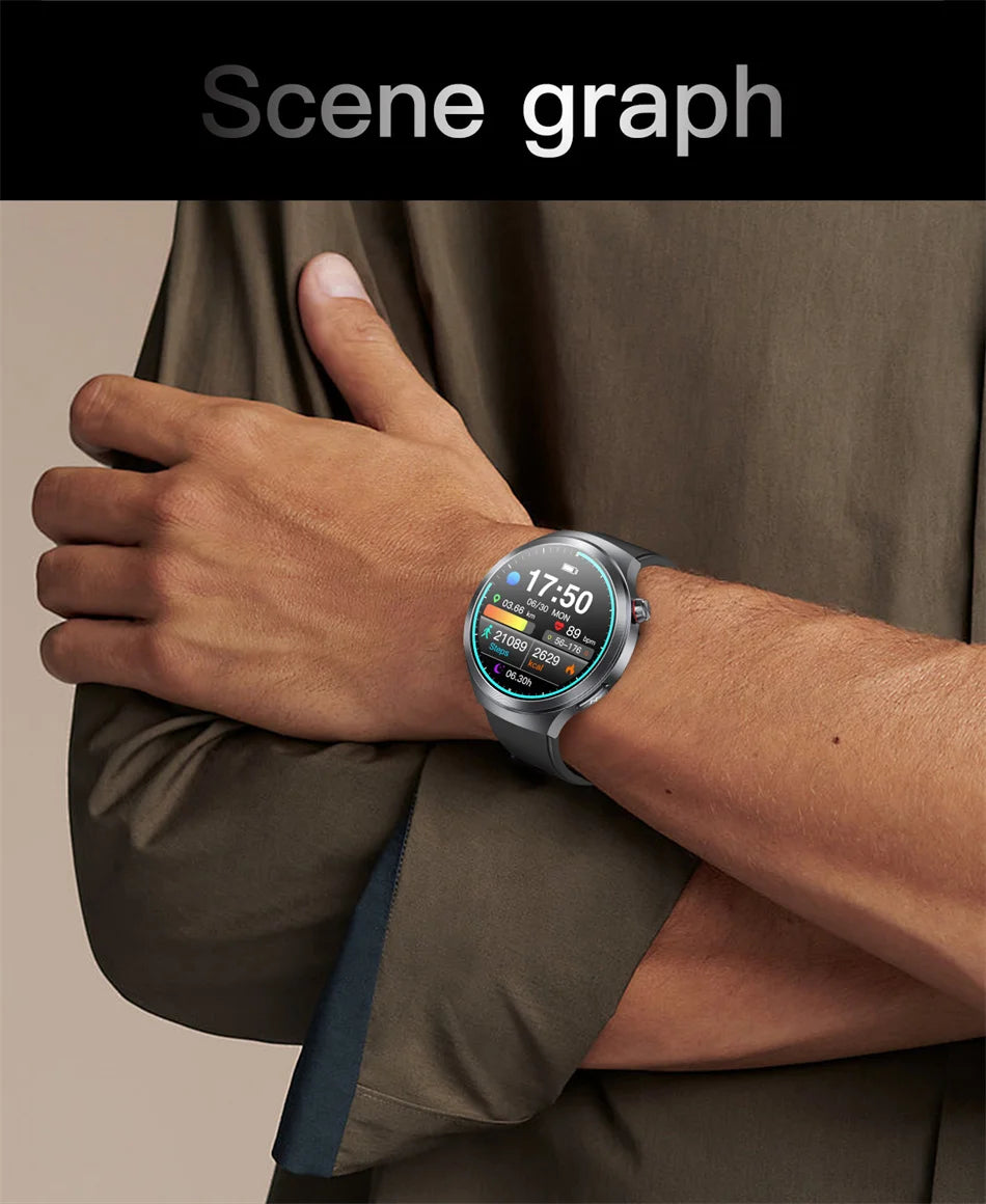 New 1.73" Sapphire Glass Uric Acid Blood Fat Health Trackr SmartWatch Blood Pressure ECG+PPG Clock Body Analysis Smartwatchs Men