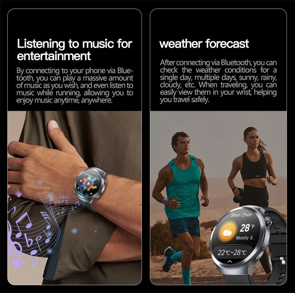 New 1.73" Sapphire Glass Uric Acid Blood Fat Health Trackr SmartWatch Blood Pressure ECG+PPG Clock Body Analysis Smartwatchs Men