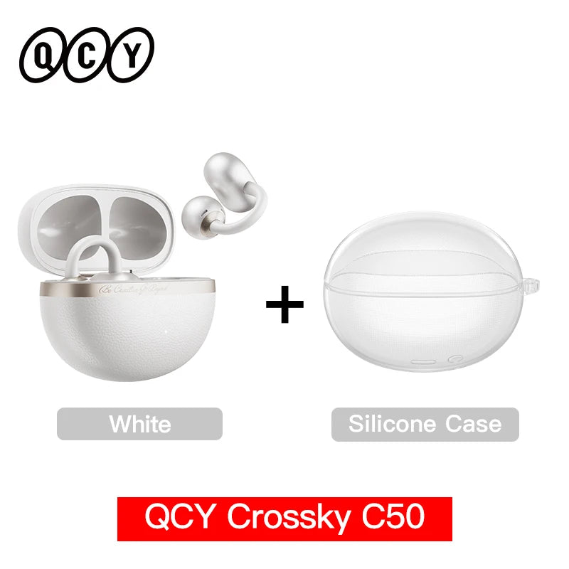 QCY CT06 Crossky C50 Open Ear Wireless Earphone 4-Mic Calls Bass Boost Earbuds Bluetooth 6.0 Clip On OWS Sports Headphone 35Hrs