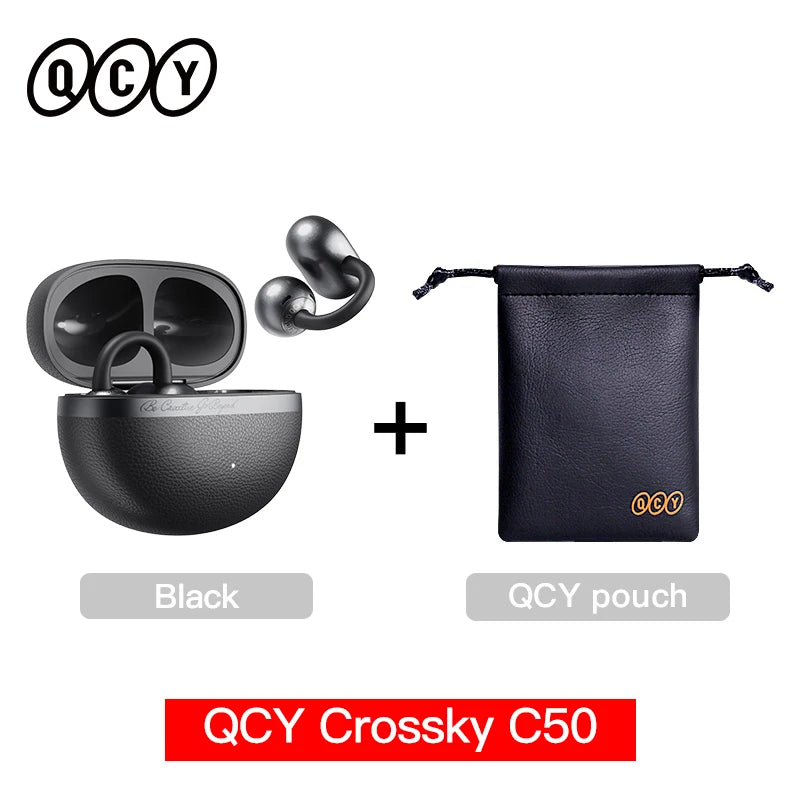 QCY CT06 Crossky C50 Open Ear Wireless Earphone 4-Mic Calls Bass Boost Earbuds Bluetooth 6.0 Clip On OWS Sports Headphone 35Hrs