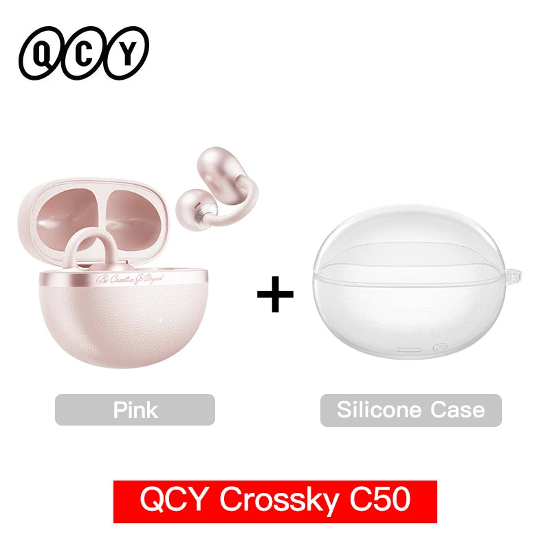 QCY CT06 Crossky C50 Open Ear Wireless Earphone 4-Mic Calls Bass Boost Earbuds Bluetooth 6.0 Clip On OWS Sports Headphone 35Hrs