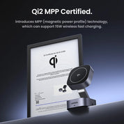 UGREEN Qi2/Qi Magnetic Wireless Charger Stand 15W 2-in-1 Charging Stand For iPhone 16 17 Pro Max/AirPods MagSafe Fast Charger