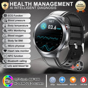 New 1.73" Sapphire Glass Uric Acid Blood Fat Health Trackr SmartWatch Blood Pressure ECG+PPG Clock Body Analysis Smartwatchs Men