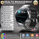 New 1.73" Sapphire Glass Uric Acid Blood Fat Health Trackr SmartWatch Blood Pressure ECG+PPG Clock Body Analysis Smartwatchs Men