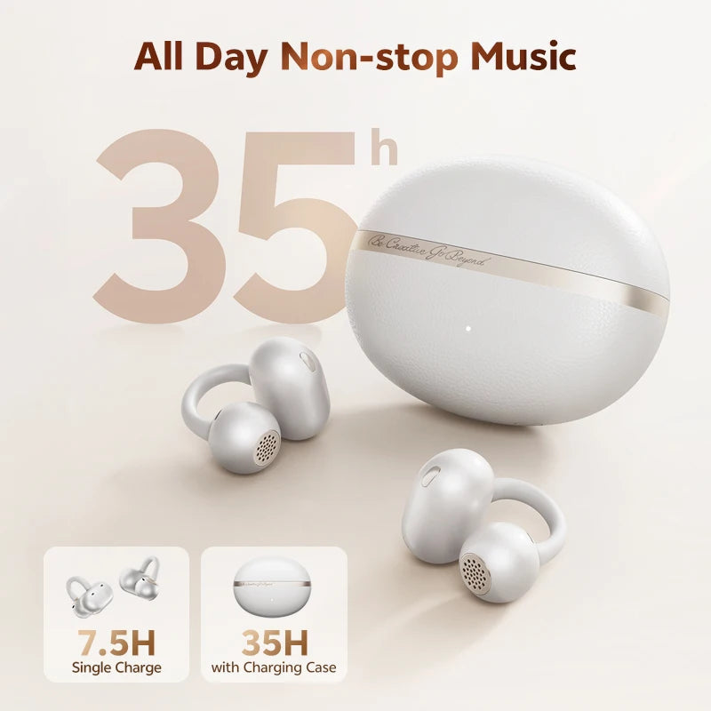 QCY CT06 Crossky C50 Open Ear Wireless Earphone 4-Mic Calls Bass Boost Earbuds Bluetooth 6.0 Clip On OWS Sports Headphone 35Hrs