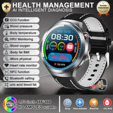 New 1.73" Sapphire Glass Uric Acid Blood Fat Health Trackr SmartWatch Blood Pressure ECG+PPG Clock Body Analysis Smartwatchs Men