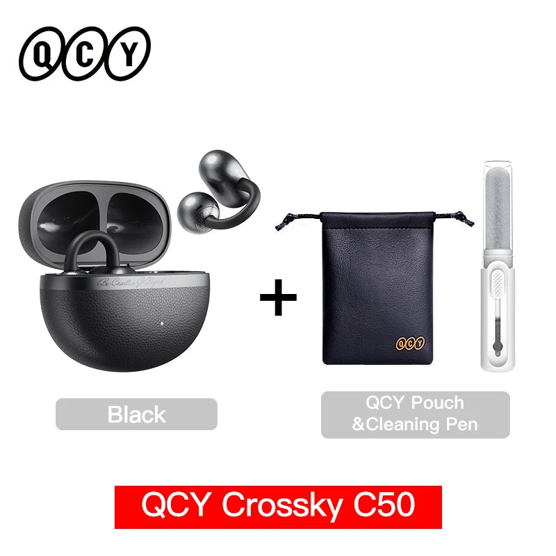 QCY CT06 Crossky C50 Open Ear Wireless Earphone 4-Mic Calls Bass Boost Earbuds Bluetooth 6.0 Clip On OWS Sports Headphone 35Hrs