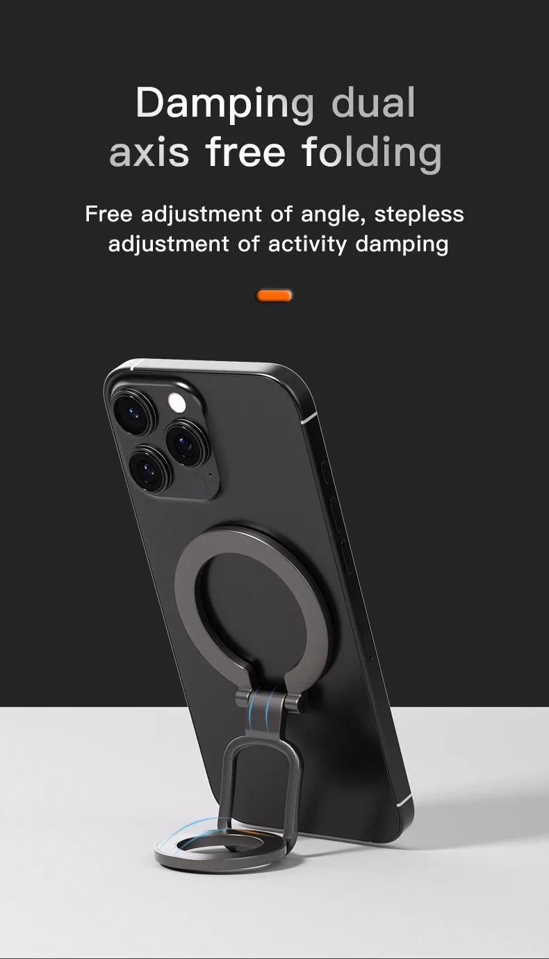 2026 Double-Sided For MagSafe Phone Holder for iPhone 17 16 15 Foldable 360° Rotating Stand Strong Magnet & Finger Grip Suppor