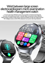 New 1.73" Sapphire Glass Uric Acid Blood Fat Health Trackr SmartWatch Blood Pressure ECG+PPG Clock Body Analysis Smartwatchs Men