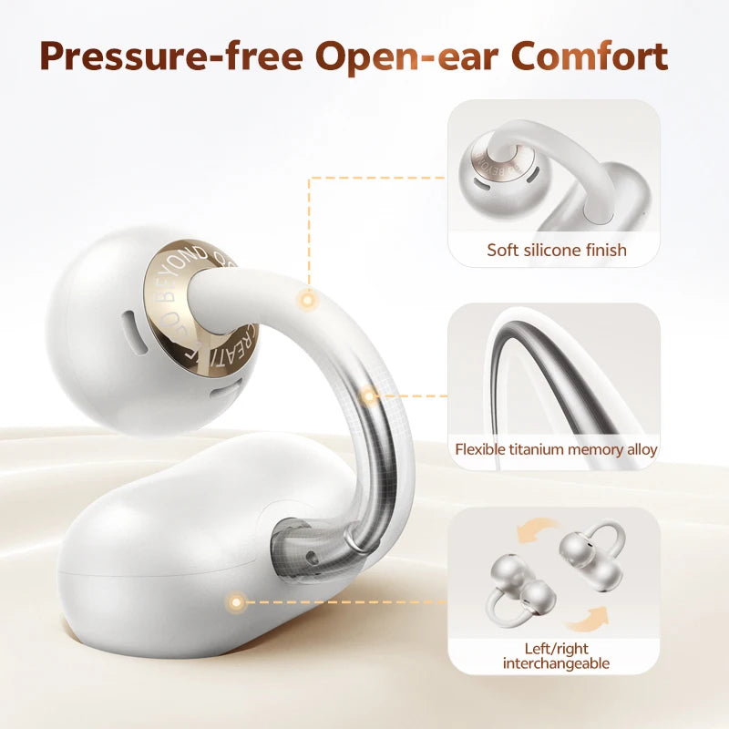 QCY CT06 Crossky C50 Open Ear Wireless Earphone 4-Mic Calls Bass Boost Earbuds Bluetooth 6.0 Clip On OWS Sports Headphone 35Hrs