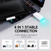 Picun G2 2.4GHz Bluetooth Wireless Gaming Headset For PC PS4 PS5 Phone Switch 5ms Low Latency 7.1 Surround Wired Headset ENC Mic