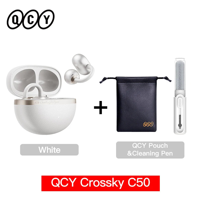 QCY CT06 Crossky C50 Open Ear Wireless Earphone 4-Mic Calls Bass Boost Earbuds Bluetooth 6.0 Clip On OWS Sports Headphone 35Hrs