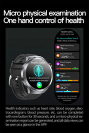 New 1.73" Sapphire Glass Uric Acid Blood Fat Health Trackr SmartWatch Blood Pressure ECG+PPG Clock Body Analysis Smartwatchs Men