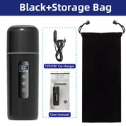 Electric kettle 12V 24V portable car heating cup 500 ml travel heating smart stainless steel insulation artifact OLED display