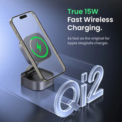 UGREEN Qi2/Qi Magnetic Wireless Charger Stand 15W 2-in-1 Charging Stand For iPhone 16 17 Pro Max/AirPods MagSafe Fast Charger