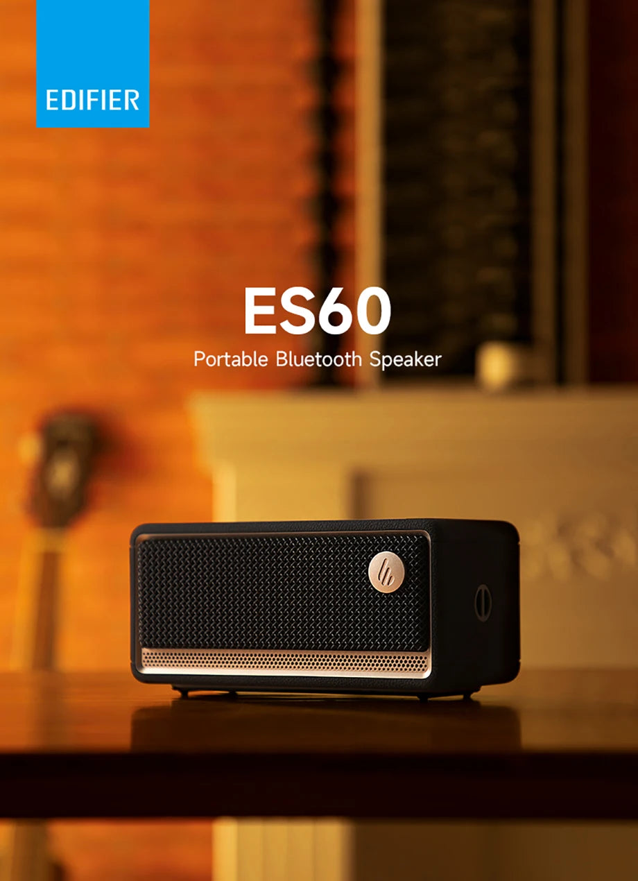 Edifier ES60 Portable Bluetooth Speaker Mini Sound Box Wireless Sound Bar 36W RMS Outdoor IP66 Waterproof Long Battery Life