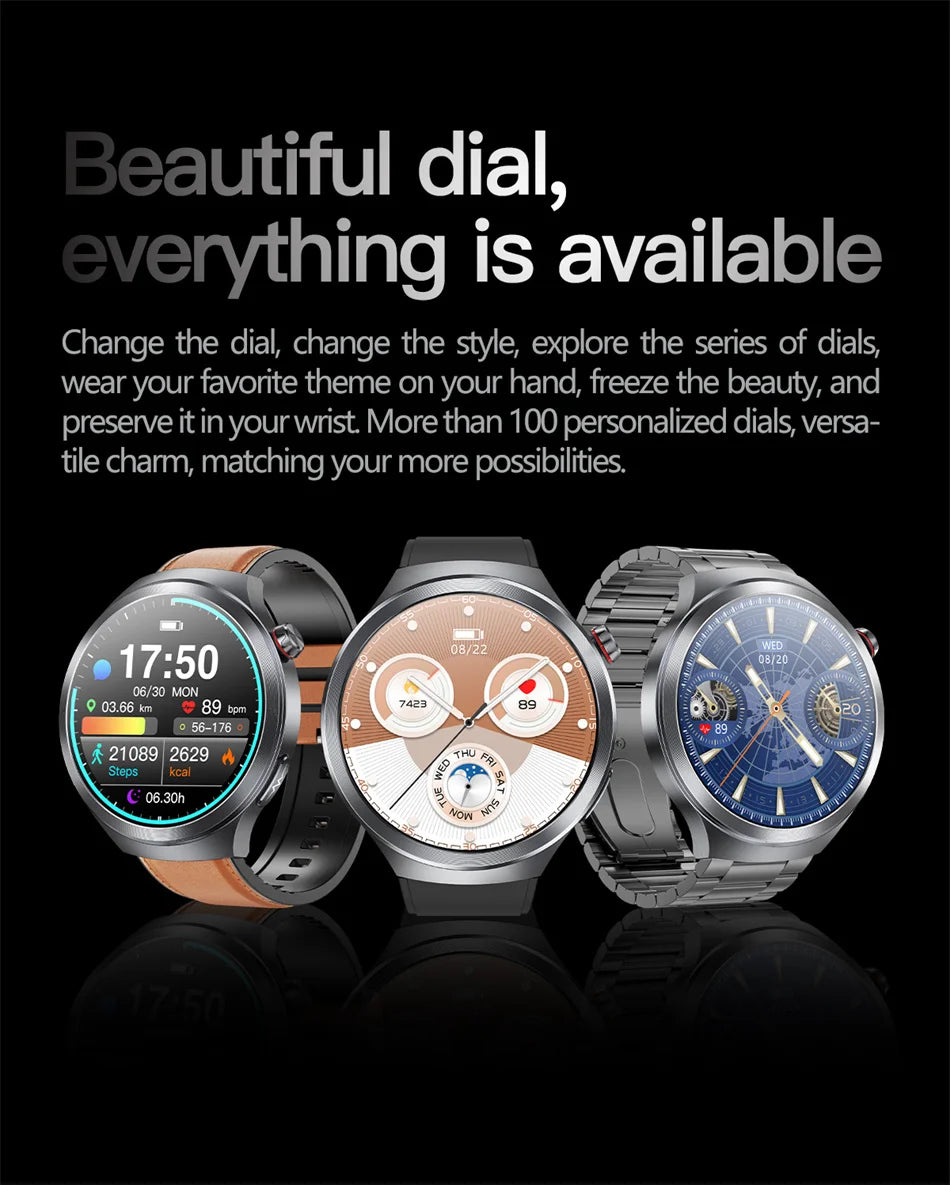 New 1.73" Sapphire Glass Uric Acid Blood Fat Health Trackr SmartWatch Blood Pressure ECG+PPG Clock Body Analysis Smartwatchs Men