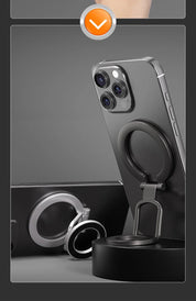 2026 Double-Sided For MagSafe Phone Holder for iPhone 17 16 15 Foldable 360° Rotating Stand Strong Magnet & Finger Grip Suppor