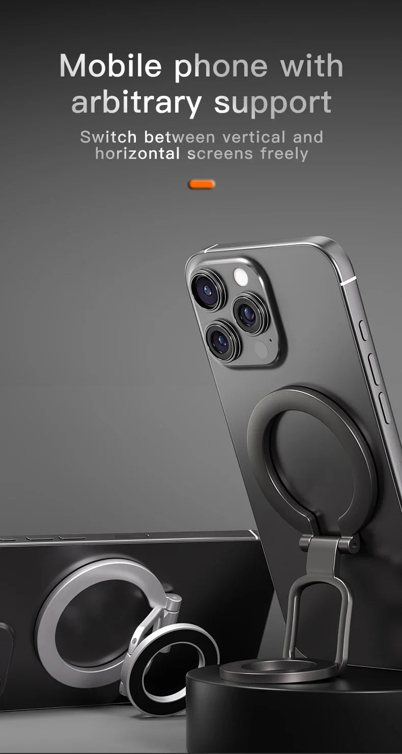 2026 Double-Sided For MagSafe Phone Holder for iPhone 17 16 15 Foldable 360° Rotating Stand Strong Magnet & Finger Grip Suppor
