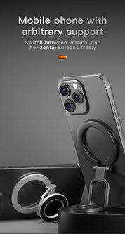 2026 Double-Sided For MagSafe Phone Holder for iPhone 17 16 15 Foldable 360° Rotating Stand Strong Magnet & Finger Grip Suppor