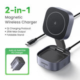UGREEN Qi2/Qi Magnetic Wireless Charger Stand 15W 2-in-1 Charging Stand For iPhone 16 17 Pro Max/AirPods MagSafe Fast Charger