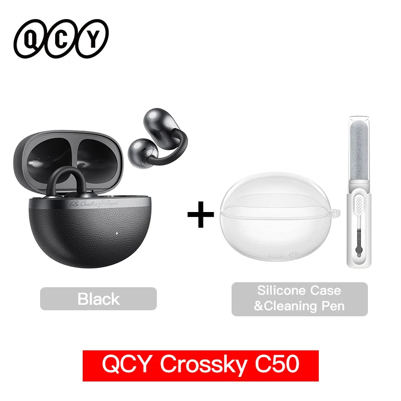 QCY CT06 Crossky C50 Open Ear Wireless Earphone 4-Mic Calls Bass Boost Earbuds Bluetooth 6.0 Clip On OWS Sports Headphone 35Hrs