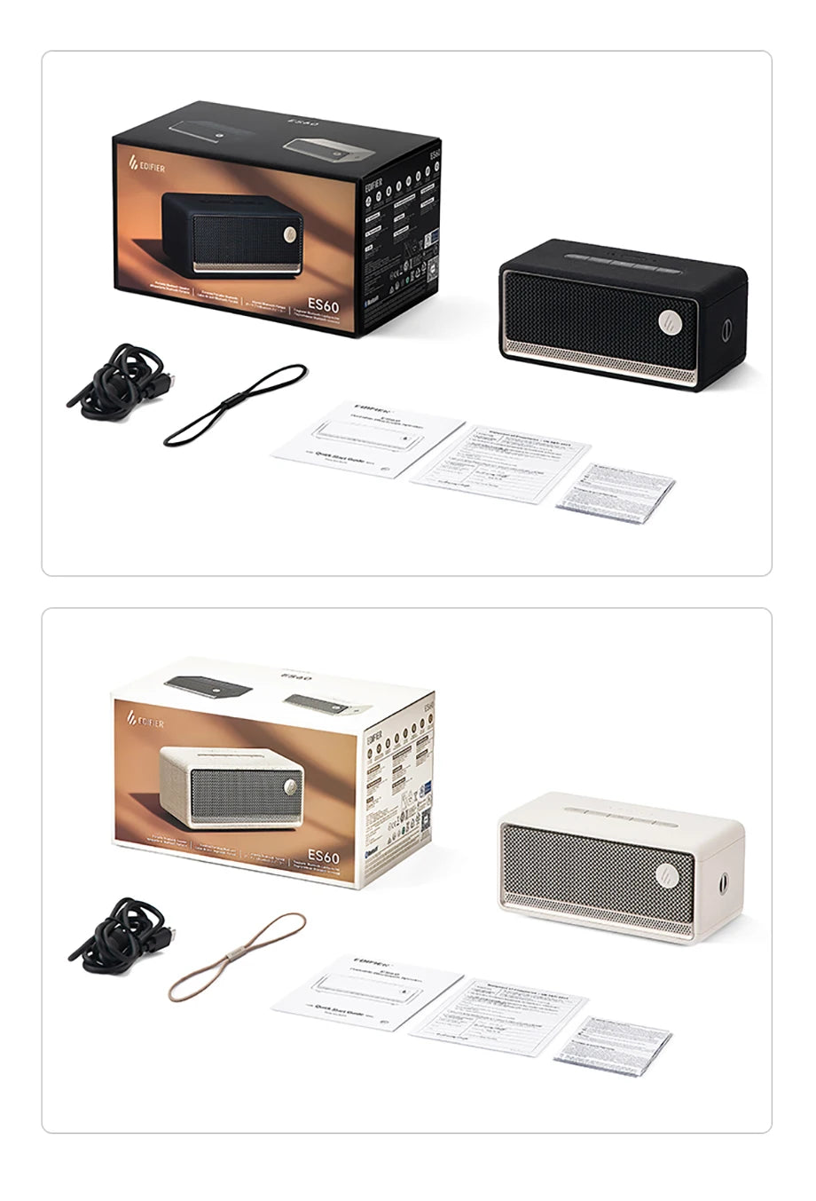 Edifier ES60 Portable Bluetooth Speaker Mini Sound Box Wireless Sound Bar 36W RMS Outdoor IP66 Waterproof Long Battery Life
