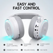 Picun G2 2.4GHz Bluetooth Wireless Gaming Headset For PC PS4 PS5 Phone Switch 5ms Low Latency 7.1 Surround Wired Headset ENC Mic