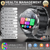 New 1.73" Sapphire Glass Uric Acid Blood Fat Health Trackr SmartWatch Blood Pressure ECG+PPG Clock Body Analysis Smartwatchs Men
